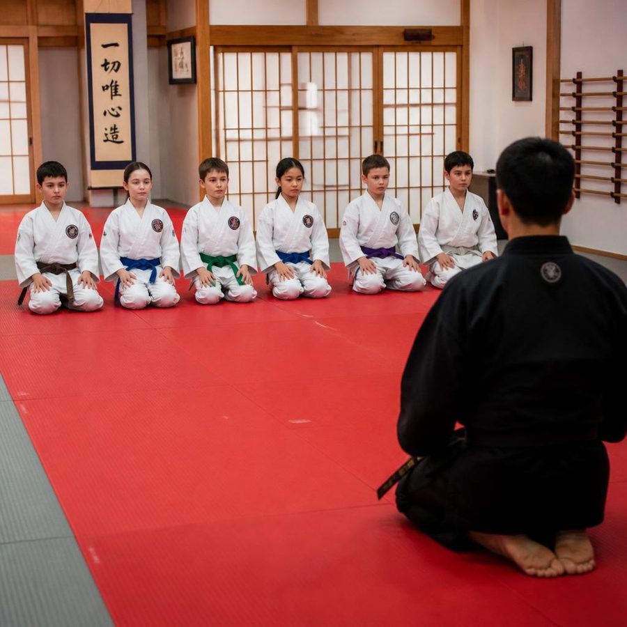 Is Your Child students practicing drills during class at Go No Sen Karate in Peekskill