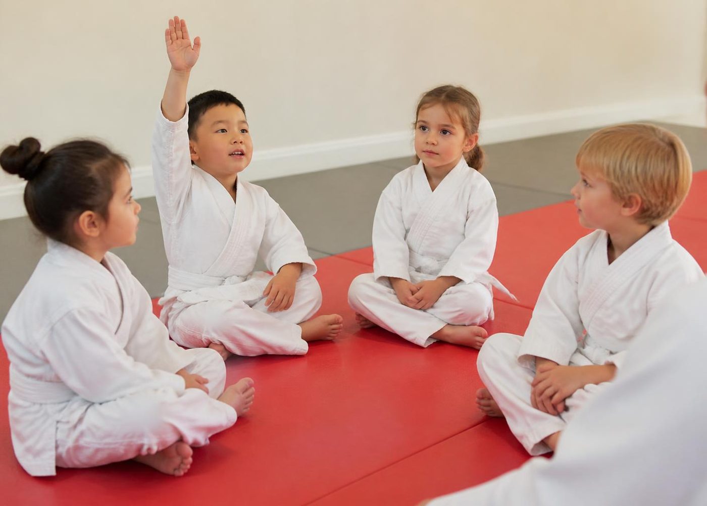 Big Energy. students practicing drills during class at Go No Sen Karate in Peekskill