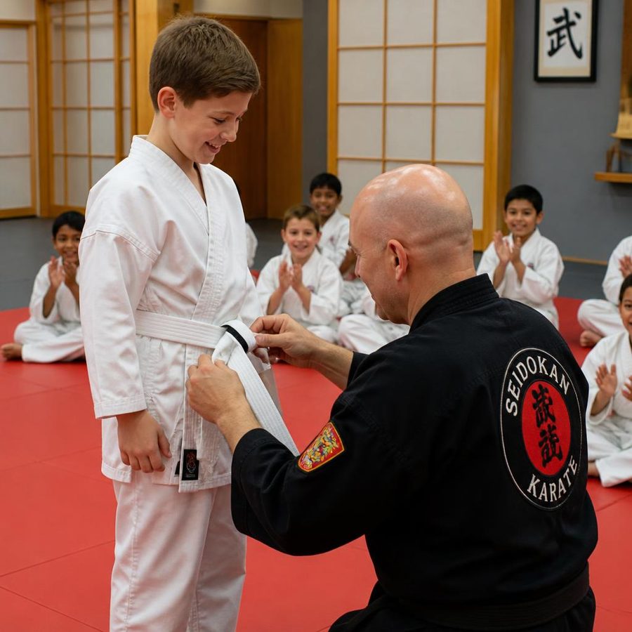 Is Your Child students practicing drills during class at Go No Sen Karate in Peekskill